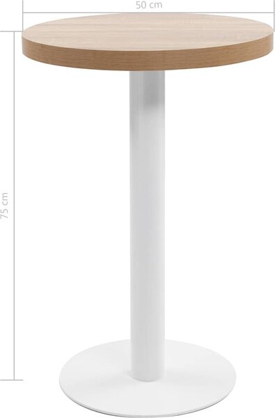 VidaXL Bistro stolek tmavě hnědý 50 cm MDF [286418] Barva: světle hnědá a černá