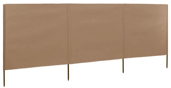 3dílná zástěna proti větru látková 400 x 160 cm taupe