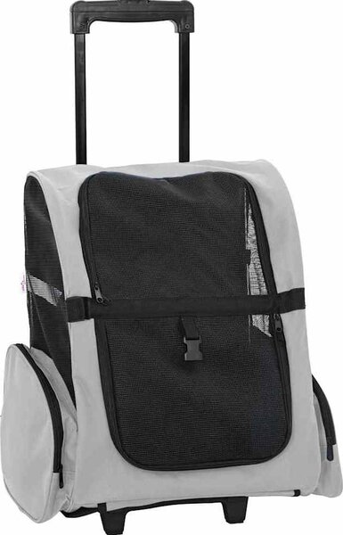 VidaXL Vozík pro domácí mazlíčky 3 v 1, design, barva, 48 x 32 x (57-106) cm, oxfordská látka [42007371] Barva: Šedá