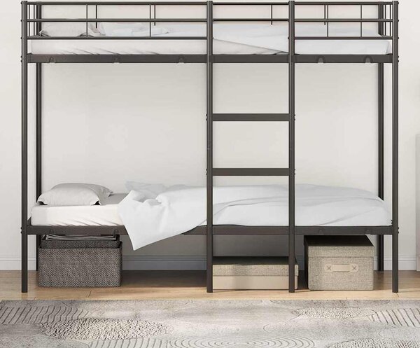VidaXL Patrová postel bez matrace 90x190 cm ocel [42000328] Barva: Černá