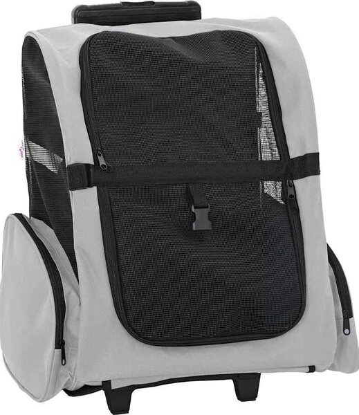 VidaXL Vozík pro domácí mazlíčky 3 v 1, design, barva, 48 x 32 x (57-106) cm, oxfordská látka [42007371] Barva: Šedá