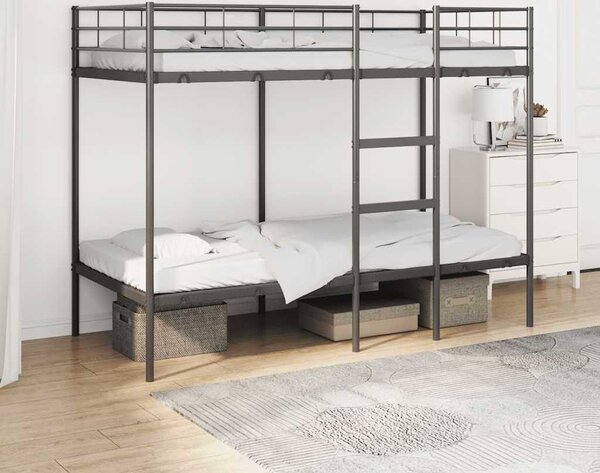 VidaXL Patrová postel bez matrace 90x190 cm ocel [42000328] Barva: Černá