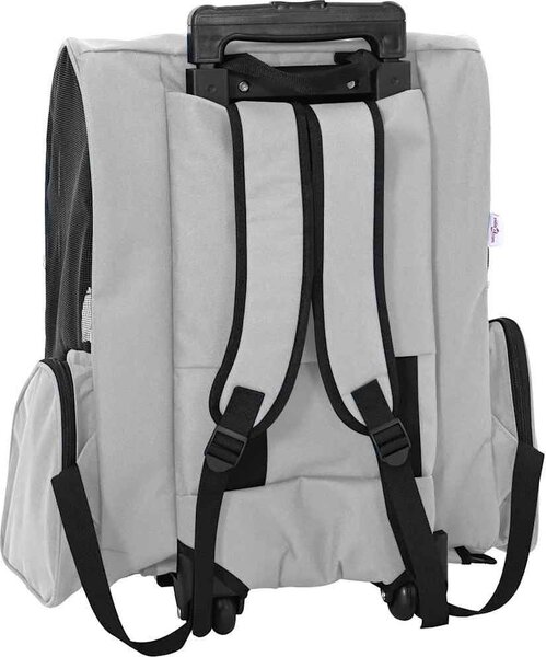 VidaXL Vozík pro domácí mazlíčky 3 v 1, design, barva, 48 x 32 x (57-106) cm, oxfordská látka [42007371] Barva: Šedá