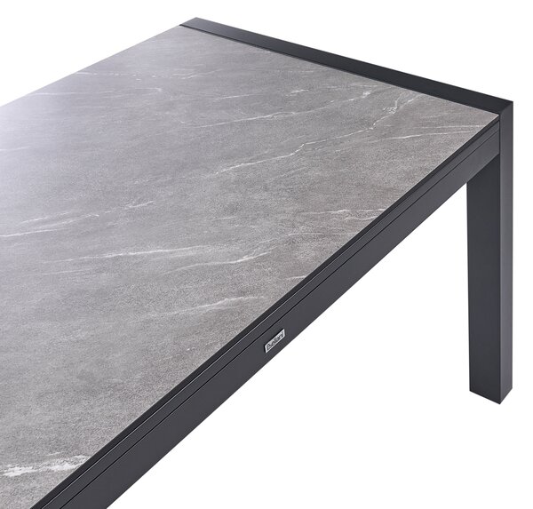 Rozkládací zahradní jídelní stůl BINASCO 160/220 cm 90 cm Kamenný efekt Šedá