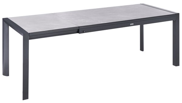 Rozkládací zahradní jídelní stůl BINASCO 160/220 cm 90 cm Kamenný efekt Šedá