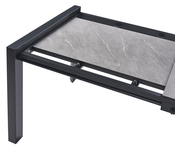 Rozkládací zahradní jídelní stůl BINASCO 160/220 cm 90 cm Kamenný efekt Šedá