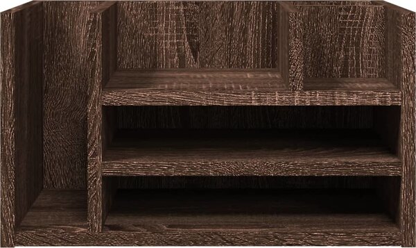 VidaXL Stolní organizér 44,5 x 24 x 25 cm kompozitní dřevo [848038] Barva: Bílá