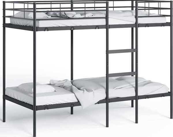 VidaXL Patrová postel bez matrace 90x190 cm ocel [42000328] Barva: Černá