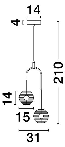 Kouřově šedé skleněné závěsné LED světlo Nova Luce Las 31 cm