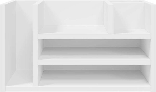VidaXL Stolní organizér 44,5 x 24 x 25 cm kompozitní dřevo [848038] Barva: Bílá