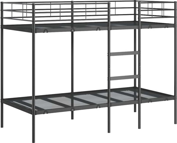 VidaXL Patrová postel bez matrace 90x190 cm ocel [42000328] Barva: Černá