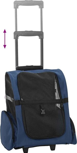 VidaXL Vozík pro domácí mazlíčky 3 v 1, design, barva, 48 x 32 x (57-106) cm, oxfordská látka [42007371] Barva: Šedá