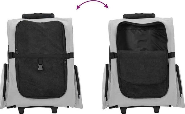 VidaXL Vozík pro domácí mazlíčky 3 v 1, design, barva, 48 x 32 x (57-106) cm, oxfordská látka [42007371] Barva: Šedá