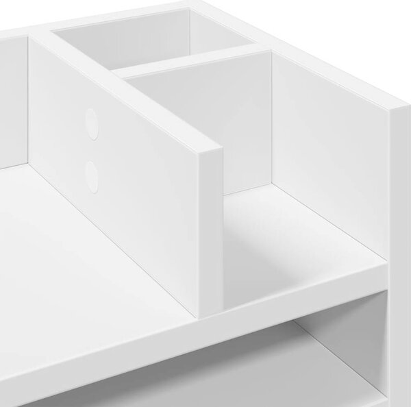 VidaXL Stolní organizér 44,5 x 24 x 25 cm kompozitní dřevo [848038] Barva: Bílá