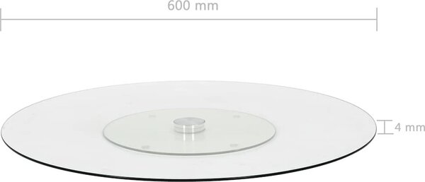VidaXL Otočný servírovací tác transparentní 60 cm tvrzené sklo [249498]