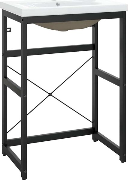 VidaXL Koupelnový rám s vestavěným umyvadlem železo [3101386] Barva: Bílá