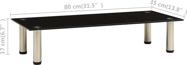 VidaXL TV stolek 80 x 35 x 17 cm tvrzené sklo [322766] Barva: Černá