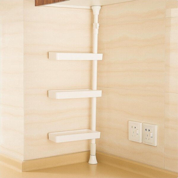 4Leaders Výškově nastavitelný 3patrový organizér bílý min. 58×28×8,5 cm