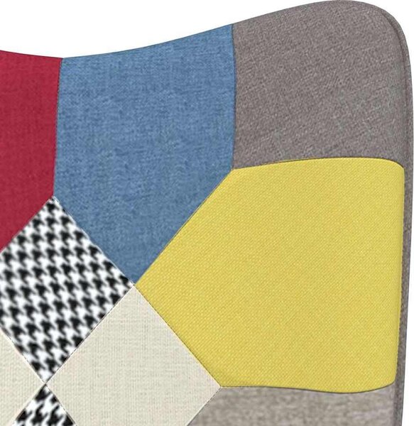 VidaXL Relaxační křeslo se stoličkou patchwork textil [328188] Barva: Černá