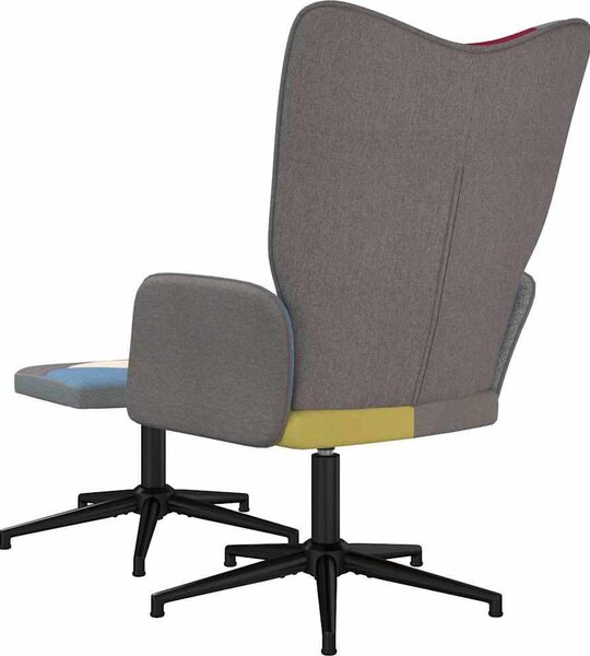 VidaXL Relaxační křeslo se stoličkou patchwork textil [328188] Barva: Černá