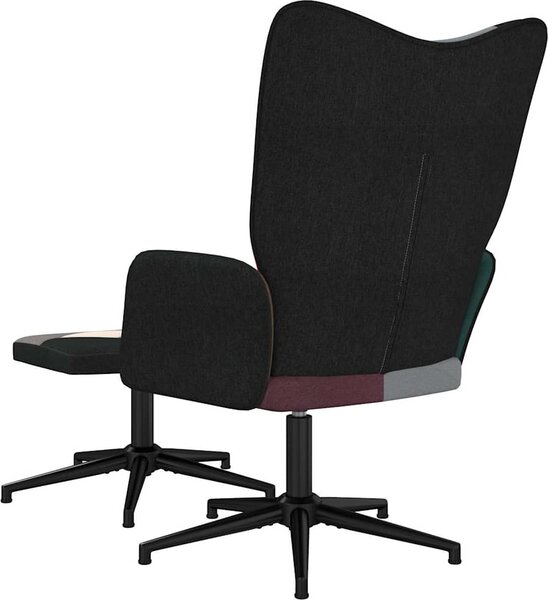 VidaXL Relaxační křeslo se stoličkou patchwork textil [328188] Barva: Černá