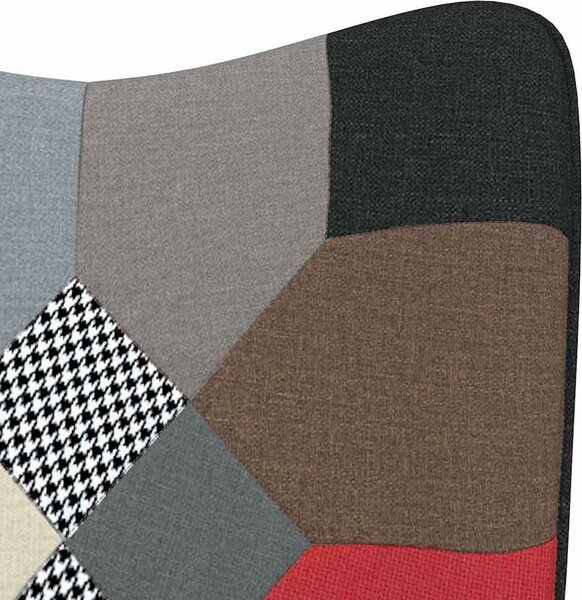VidaXL Relaxační křeslo se stoličkou patchwork textil [328188] Barva: Černá
