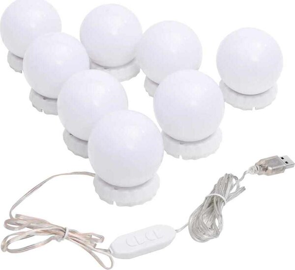 VidaXL Světla na zrcadlo s 8 LED žárovkami teplá bílá a studená bílá [335864]