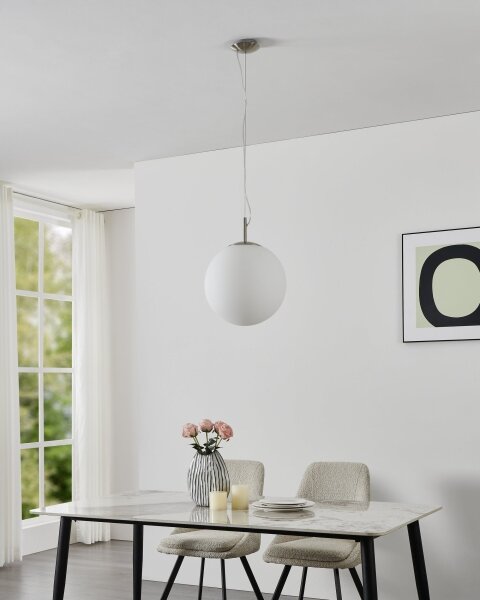 Eglo 63269 - Lustr na lanku PIEDALE 1xE27/60W/230V pr. 35 cm matný chrom