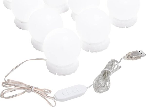VidaXL Světla na zrcadlo s 8 LED žárovkami teplá bílá a studená bílá [335864]