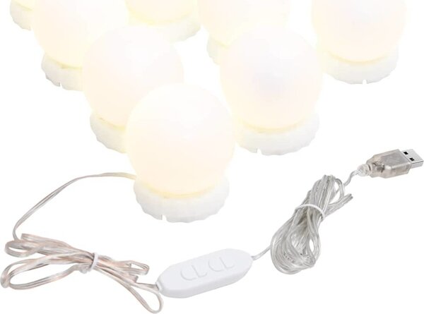 VidaXL Světla na zrcadlo s 8 LED žárovkami teplá bílá a studená bílá [335864]