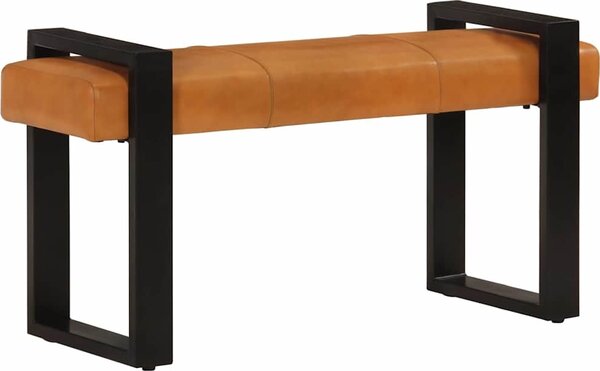 VidaXL Lavice černá a hnědá 110 cm pravá kozí kůže [342210]