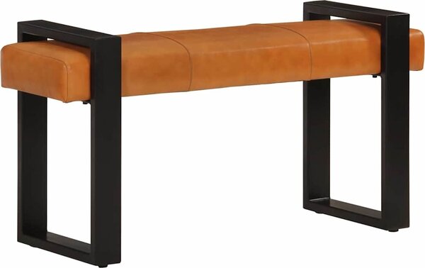 VidaXL Lavice černá a hnědá 110 cm pravá kozí kůže [342210]