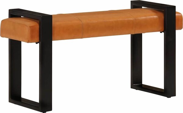 VidaXL Lavice černá a hnědá 110 cm pravá kozí kůže [342210]