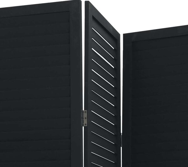 VidaXL Paraván 3dílný černý masivní dřevo pavlovnie [358845]