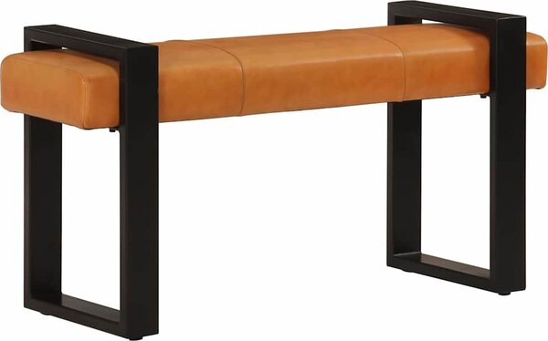 VidaXL Lavice černá a hnědá 110 cm pravá kozí kůže [342210]