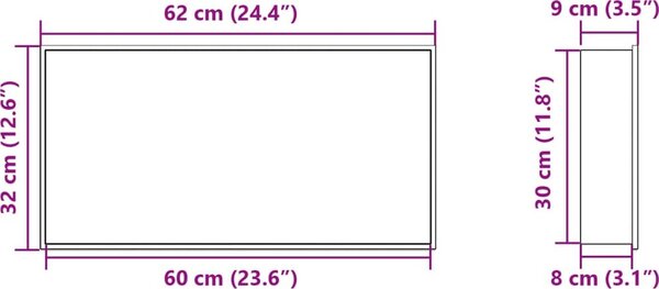 VidaXL Nika do sprchového koutu matná 62x32x9 cm nerezová ocel [4005128] Barva: Stříbrná