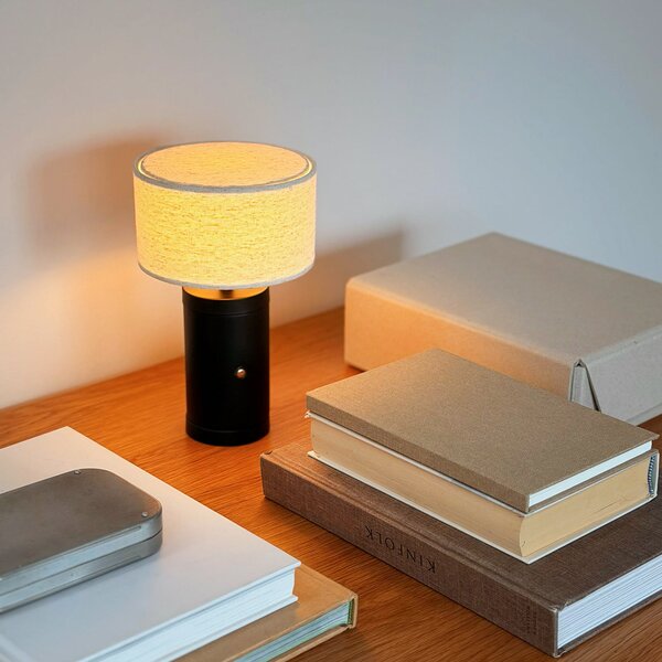 Stolní lampa Dyberg Larsen, Mellow, stmívatelné, Černá, Obývací pokoj, Dřevo, Skandinávský