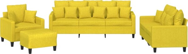 VidaXL 4dílná sedací souprava s polštáři textil [3201641] Barva: Černá