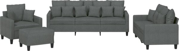 VidaXL 4dílná sedací souprava s polštáři textil [3201641] Barva: Černá
