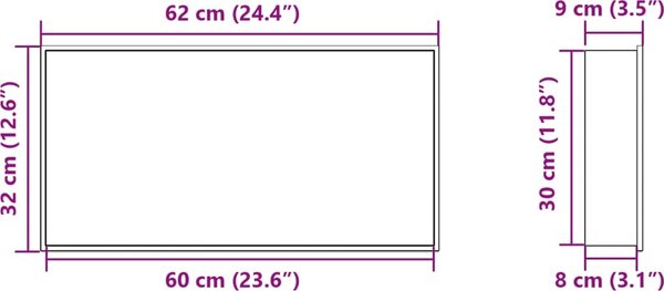 VidaXL Nika do sprchového koutu matná 62x32x9 cm nerezová ocel [4005128] Barva: Stříbrná