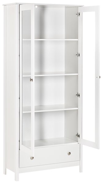 Skleněná vitrína NORNALUP 80 cm Bílá