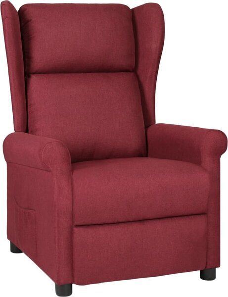 VidaXL Polohovací křeslo ušák textil [340958] Barva: vínová červená