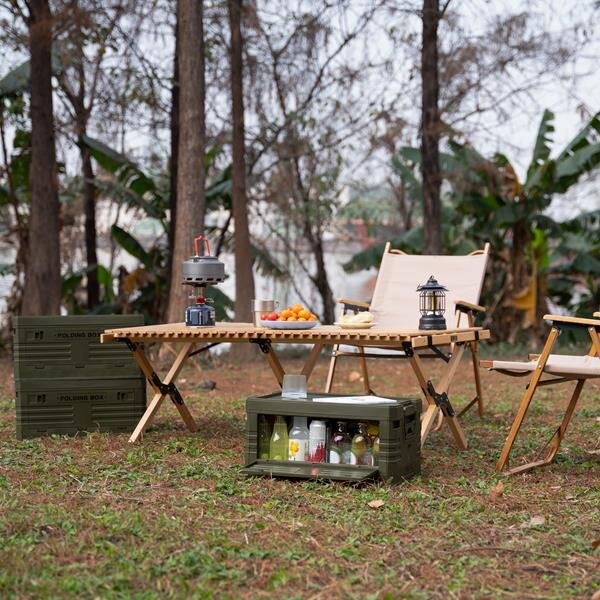 NCB4004 ZELENÝ SKLÁDACÍ BOX S VÍKEM 50L NILS CAMP