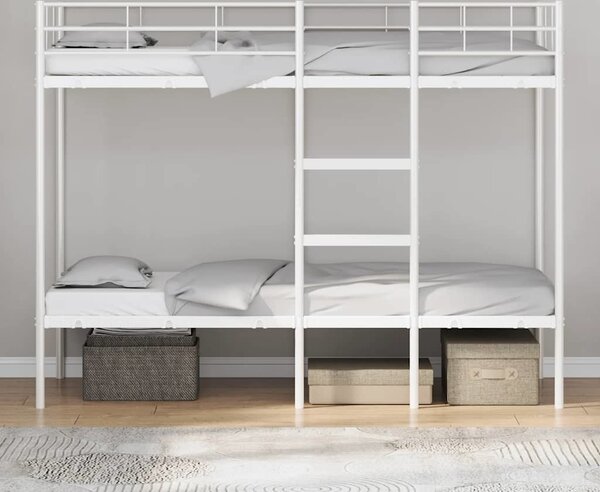 VidaXL Patrová postel bez matrace 80x200 cm ocel [42000327] Barva: Bílá