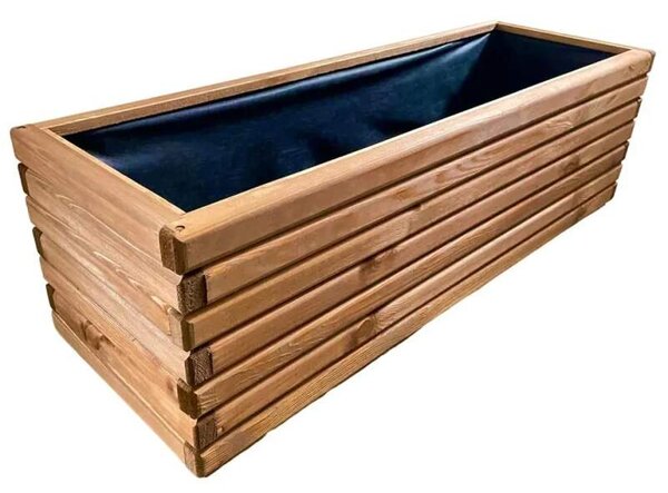 Dřevěný zahradní květináč AKSAMIT teak 1180x400x400 (Krásné zpracování)