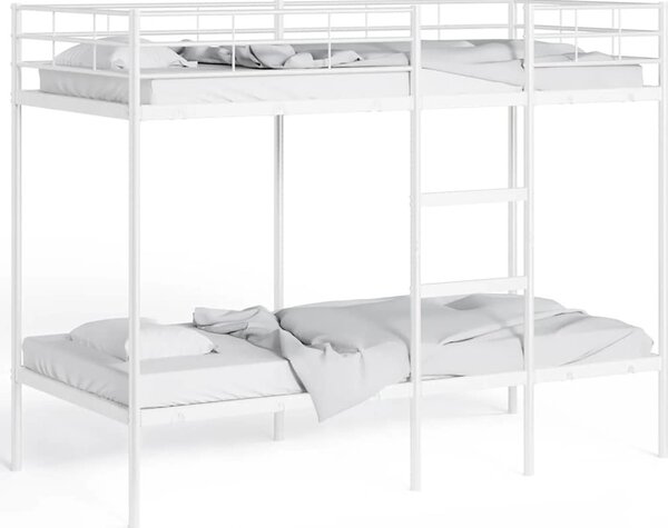 VidaXL Patrová postel bez matrace 80x200 cm ocel [42000327] Barva: Bílá