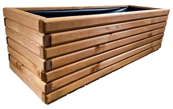 Dřevěný zahradní květináč AKSAMIT teak 1180x400x400 (Krásné zpracování)