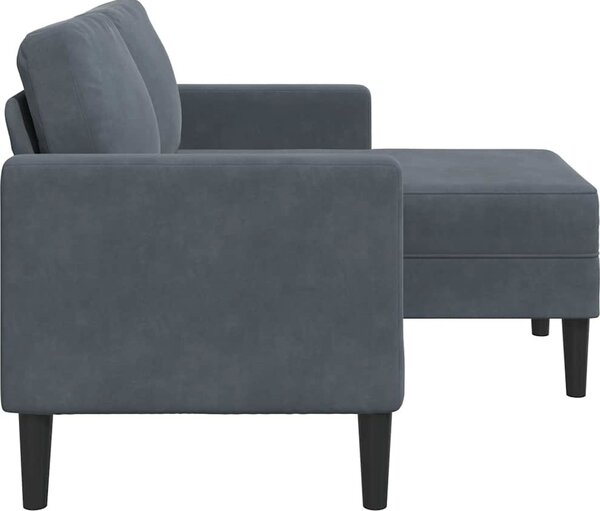 VidaXL Dvoumístná pohovka s lehátkem ve tvaru L 125 cm samet [4107072] Barva: Tmavě zelená