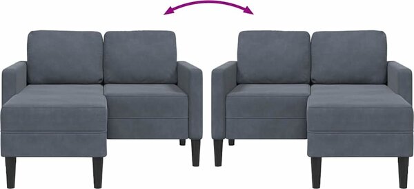 VidaXL Dvoumístná pohovka s lehátkem ve tvaru L 125 cm samet [4107072] Barva: Tmavě zelená