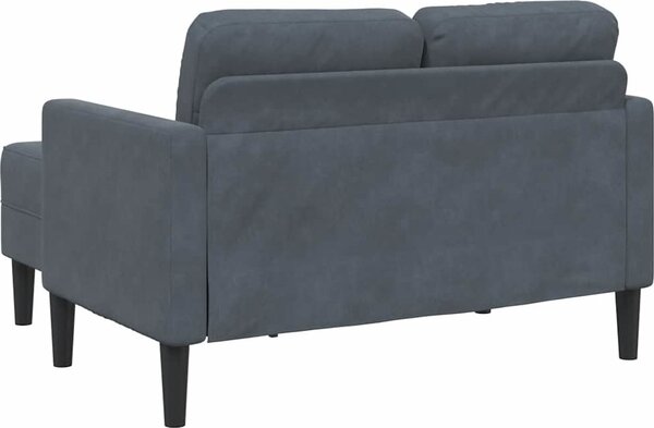 VidaXL Dvoumístná pohovka s lehátkem ve tvaru L 125 cm samet [4107072] Barva: Tmavě zelená
